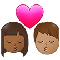 Kiss- Woman- Man- Medium-Dark Skin Tone- Medium Skin Tone emoji on Samsung
